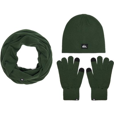 Set Mütze, Loop-Schal und Handschuhe Quiksilver CWBEO-QS-SM346-002-AW26 Dunkelgrün