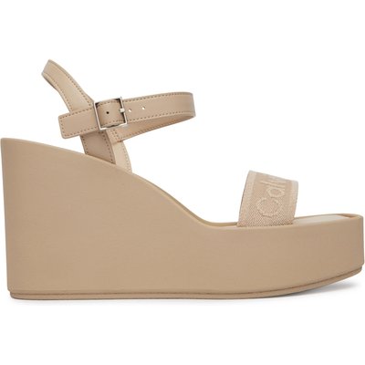 Sandalen Calvin Klein Wedge 70 Sndl Webbing Lth HW0HW02882 Beige