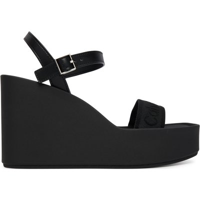 Sandalen Calvin Klein Wedge 70 Sndl Webbing Lth HW0HW02882 Schwarz