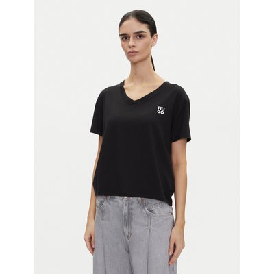 HUGO T-Shirt Nika_T-Shirt 50540046 Schwarz Regular Fit