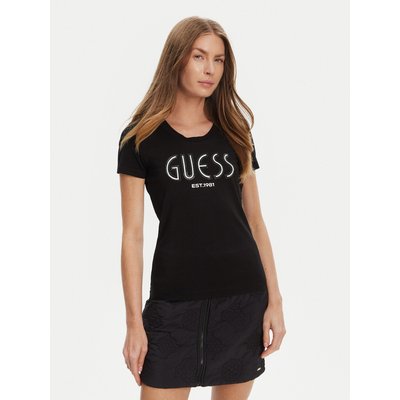 Guess T-Shirt W5YI05 J1314 Schwarz Regular Fit