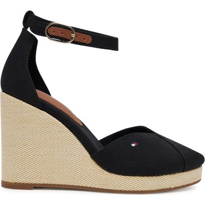 Halbschuhe Tommy Hilfiger Flag High Wedge Espad Closed Toe FW0FW08494 Schwarz