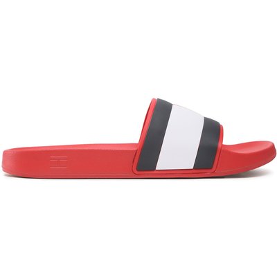 Pantoletten Tommy Hilfiger Rubber Th Flag Pool Slide FM0FM04263 Rot
