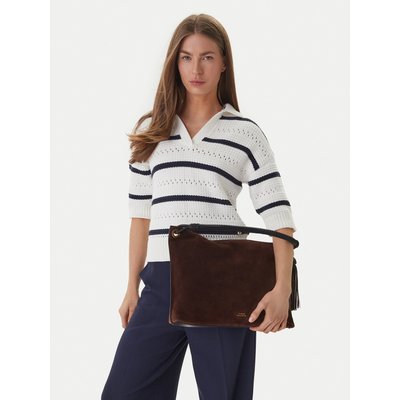 Handtasche Tommy Hilfiger Th Statement Leather Bag Suede AW0AW18402 Braun