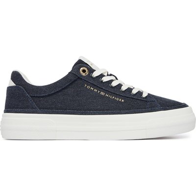 Sneakers aus Stoff Tommy Hilfiger Th Foxing Platform Washed Canvas FW0FW09172 Blau