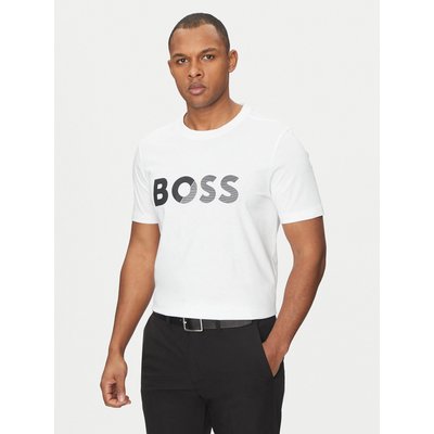 BOSS T-Shirt Tape Logo 50530990 Weiß Regular Fit