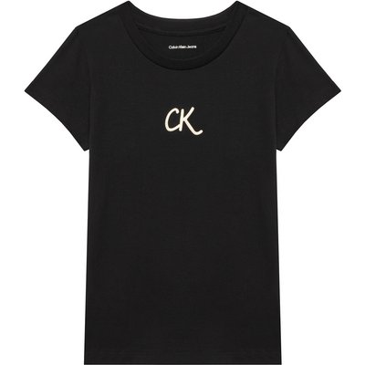 Calvin Klein Jeans T-Shirt Glitter IG0IG02972 D Schwarz Slim Fit