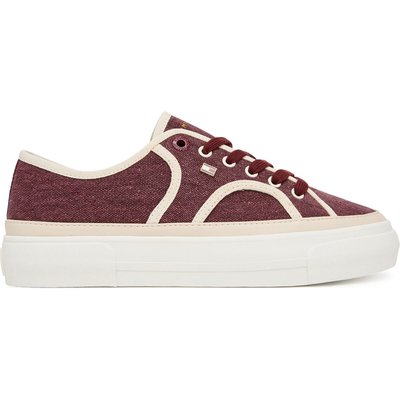 Sneakers aus Stoff Tommy Hilfiger Platform Vulc Sneaker Piping FW0FW09394 Dunkelrot