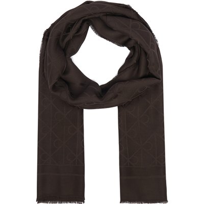 Schal Calvin Klein Emblem Aop Glossy Tonal Scarf LV04F8096G Dunkelbraun