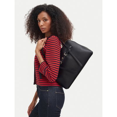 Handtasche Tommy Hilfiger Th Buckle Tote AW0AW19032 Schwarz