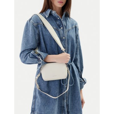 Handtasche Calvin Klein Webbing Double Strap Camera Bag LV04F3165G Weiß