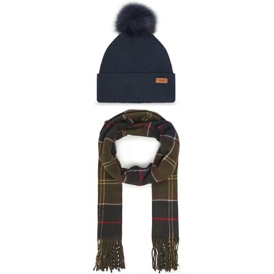 Set Schal und Mütze Barbour Dover LGS0054TN11 Dunkelblau