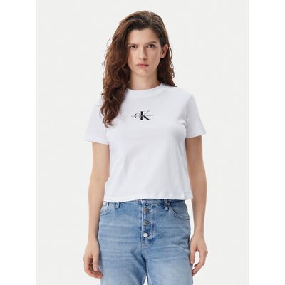 Calvin Klein Jeans T-Shirt Baby Tee J20J223113 Weiß Slim Fit