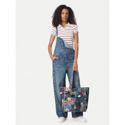 Handtasche Tommy Jeans Tjw Bodega Trompe L'Oeil Tote AW0AW19304 Dunkelblau