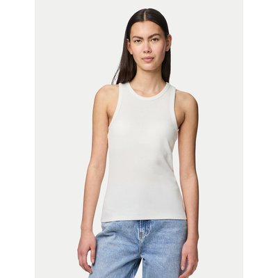 Pieces Top Ruka 17133673 Weiß Slim Fit