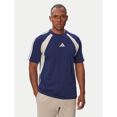 adidas T-Shirt Seasonal Essentials Colorblock KF4193 Dunkelblau Regular Fit