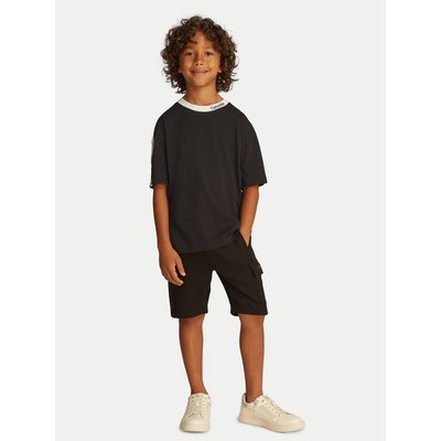 Calvin Klein Jeans T-Shirt Embro Tape IB0IB02457 Schwarz Regular Fit