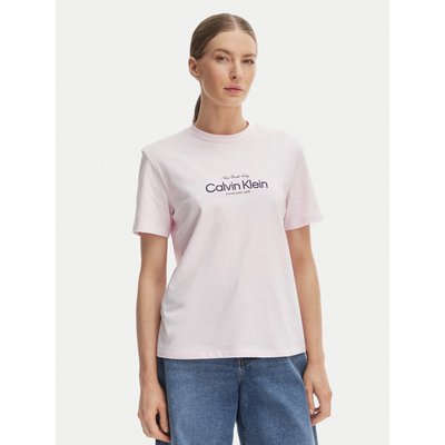 Calvin Klein Jeans T-Shirt NYC Logo LV047F810G Rosa Classic Fit