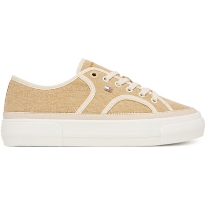Sneakers aus Stoff Tommy Hilfiger Platform Vulc Piping FW0FW09394 Gelb