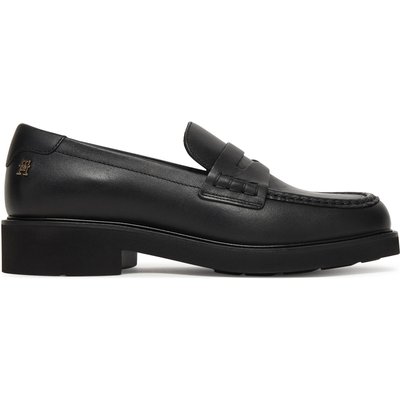 Slipper Tommy Hilfiger Elettra Penny Leather FW0FW09360 Schwarz