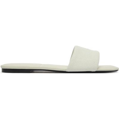 Pantoletten Calvin Klein Square Flat Sndl Canvas Hw HW0HW03129 Weiß