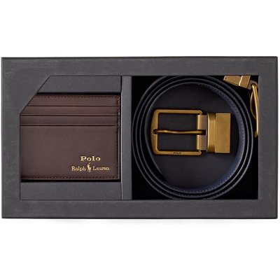 Kartenetui und Gürtel Set Polo Ralph Lauren 405880721002 Braun