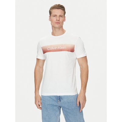 Calvin Klein T-Shirt Linear Ombre K10K114163 Weiß Regular Fit