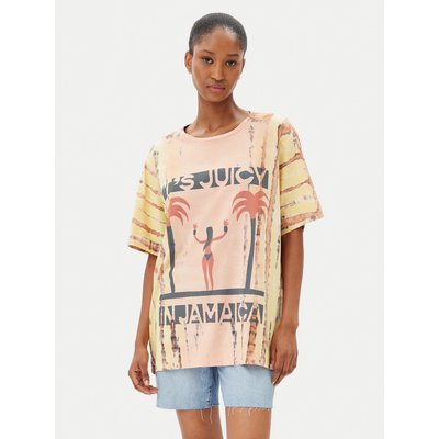 One Teaspoon T-Shirt Its Juicy In Jamaica 26940 Orange Relaxed Fit