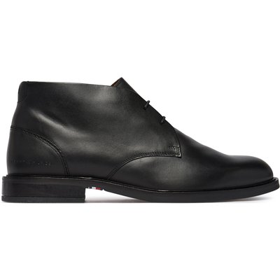 Schnürschuhe Tommy Hilfiger Corporate Dressy Lth Lace Boot FM0FM05949 Schwarz