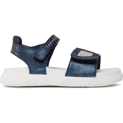 Sandalen Tommy Hilfiger Strass Heart Velcro Sandal T1A2-32752-1367 S Dunkelblau