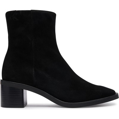 Stiefeletten Calvin Klein Block Heel Ank Boot Suede HW0HW03221 Schwarz