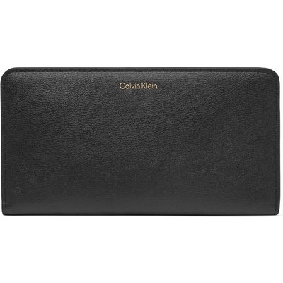 Geldbörse Calvin Klein Foil Logo Passport Longfold LV04F1205G Schwarz
