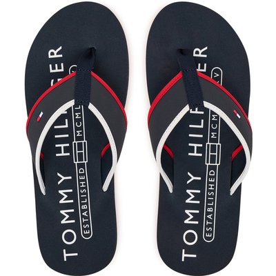 Zehentrenner Tommy Hilfiger Tumble Beach Sandal FM0FM05710 Dunkelblau