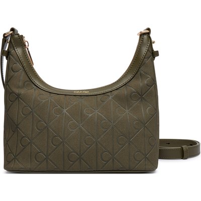 Handtasche Calvin Klein Emblem Aop Sueded Shoulder Bag LV04F3880G Dunkelgrün