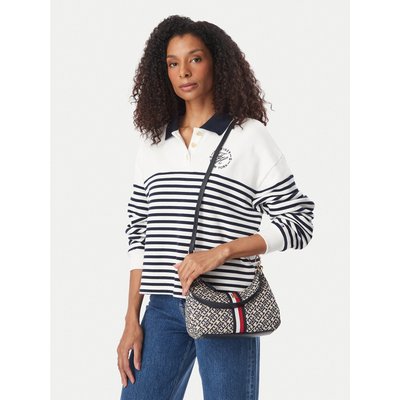 Handtasche Tommy Hilfiger Th Jacquard Ess Shoulder Bag AW0AW19331 Blau