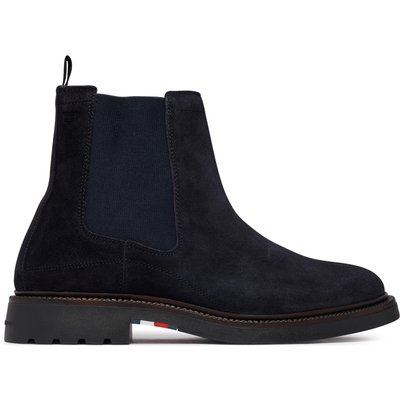 Klassische Stiefeletten Tommy Hilfiger Corporate Casual Suede Chelsea FM0FM05952 Dunkelblau