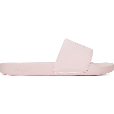 Pantoletten Tommy Jeans Flag Pool Slide Patent EN0EN02901 Rosa