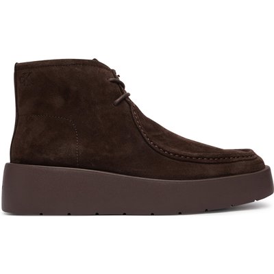 Schnürschuhe Calvin Klein Flatf Lace Up Apr Cut Boot HW0HW03273 Dunkelbraun
