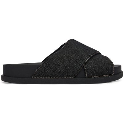 Pantoletten Tommy Jeans Tjw Comfort Slides Washed Denim EN0EN02898 Schwarz