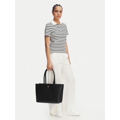 Handtasche Tommy Hilfiger Th Logotape Tote AW0AW18742 Schwarz