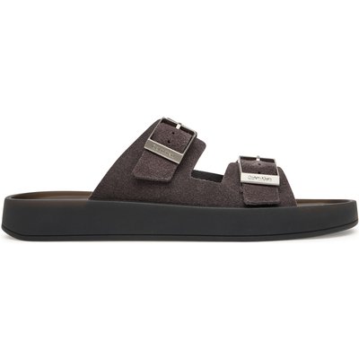 Pantoletten Calvin Klein Ergon Double Bar Sandal Su HM0HM02094 Braun