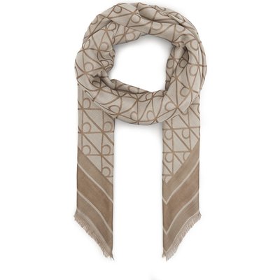 Tuch Calvin Klein Emblem Aop Jacquard Square Scarf LV04F8080G Beige