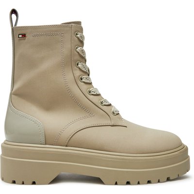 Schnürstiefeletten Tommy Hilfiger Flag Ventile Lace Up Boot FW0FW08287 Beige