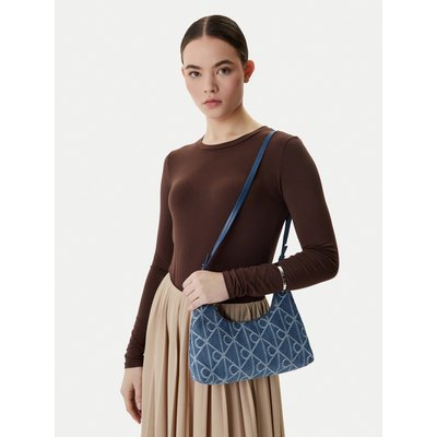 Handtasche Calvin Klein Emblem Aop Denim Shoulder Bag LV04F3431G Blau