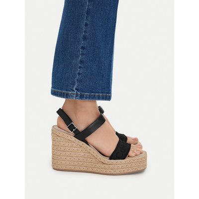 Espadrilles Calvin Klein Wedge Espad 70 Webbing Lth HW0HW02901 Schwarz