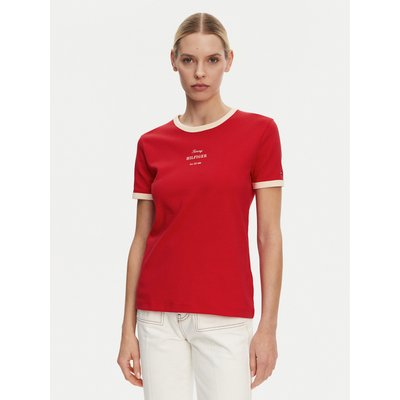 Tommy Hilfiger T-Shirt Monotype WW0WW44586 Rot Regular Fit
