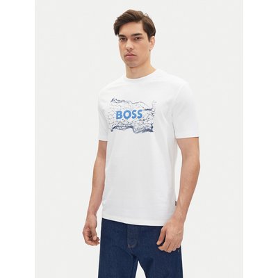 BOSS T-Shirt Logo Space 50539186 Weiß Regular Fit