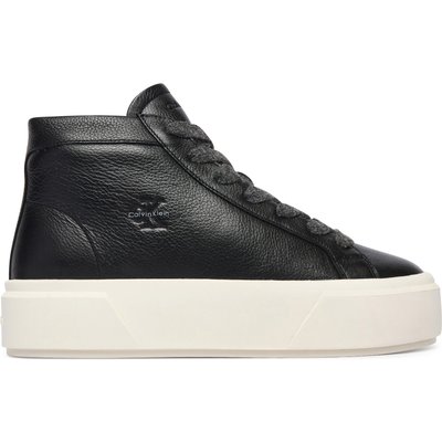 Sneakers Calvin Klein Flatform Mid Laceup Lth Wl HW0HW03230 Schwarz