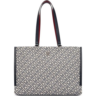 Handtasche Tommy Hilfiger Th Jacquard Tote AW0AW19009 Blau