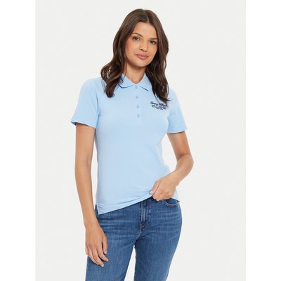 Tommy Hilfiger Poloshirt Script WW0WW43624 Himmelblau Slim Fit